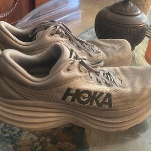 Hoka Light Gray Athletic Shoes